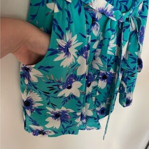 Floral Teal and Purple Dress